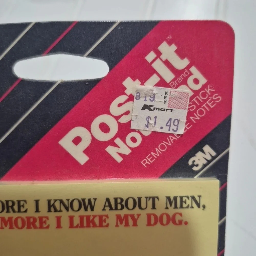 Vintage Lot of 4‎ 1986 3M Post-it Note Pads Funny Dog/Men NOS